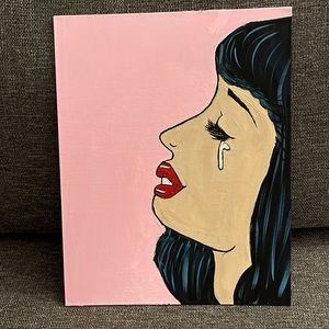 Custom canvas painting “ Sad” 11in x 14in